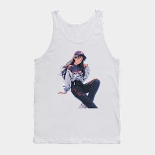 Misato Katsuragi Anime girl Illustration streetwear 4 Tank Top